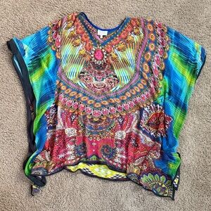 Asa Kaftans | Vibrant Multicolor Boho-Print Women's Kaftan | Size M